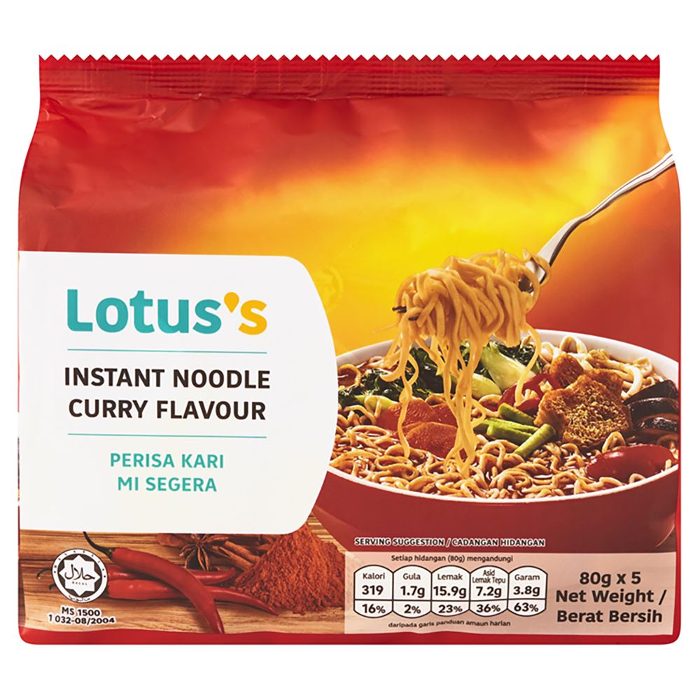 Lotuss Instant Noodle Curry Flavour 5 x 80g