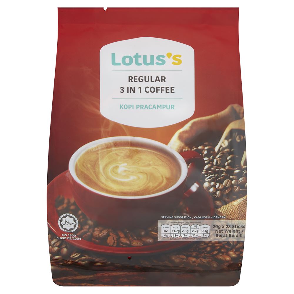 Lotuss Regular 3 in 1 Coffee 28's x 20g