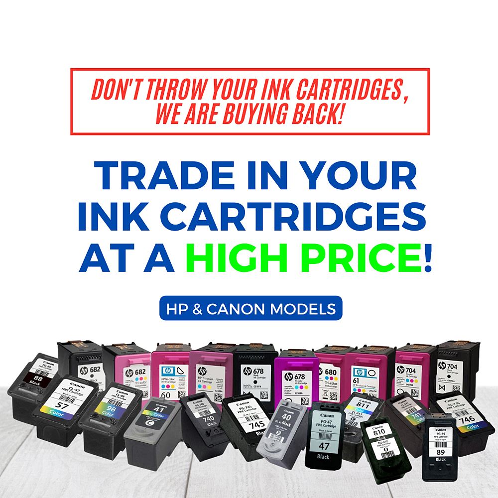 Trade in used empty ink cartridges