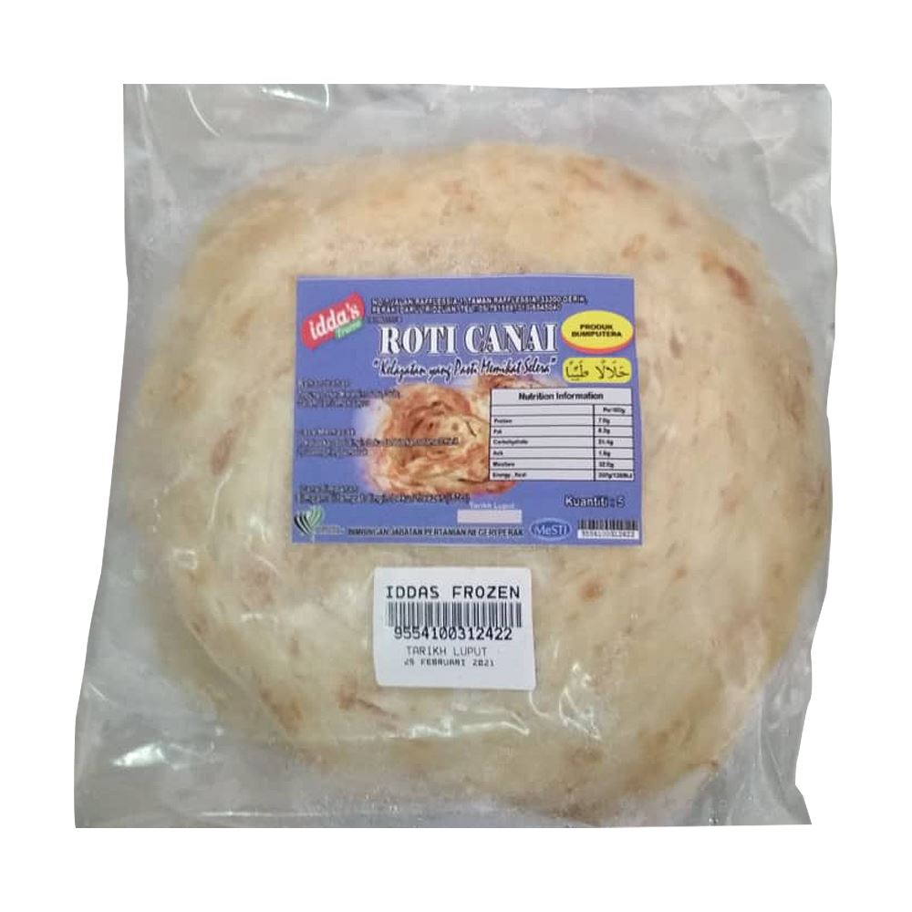 Iddas Frozen Flattened bread (Roti Canai) 