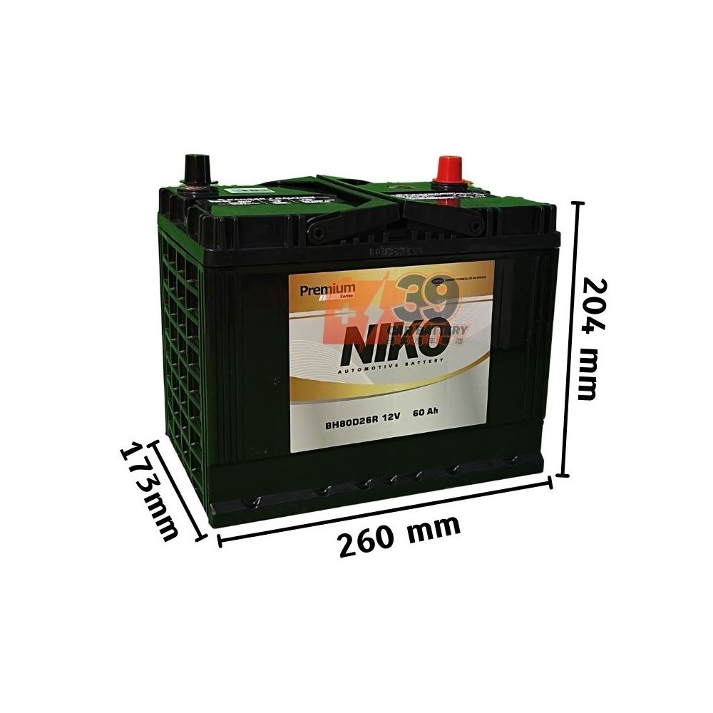 Puchong Specialized Battery - Niko Premium AMF 80D26R/L (NS70R/L)