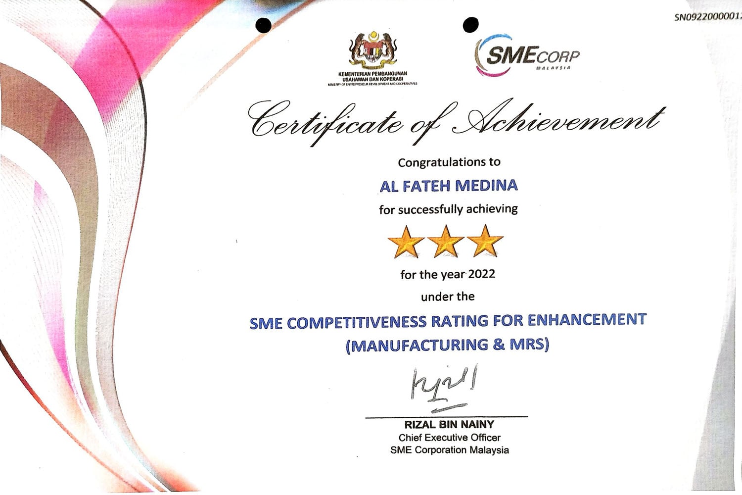 3 STAR SME COMPETITIVENESS FOR ENHANCEMENT (MANUFACTURING & MRS)