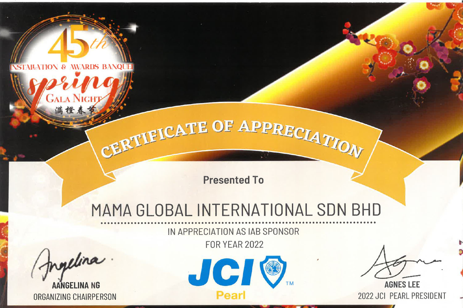 Appreciation Certification (JCI) 2022