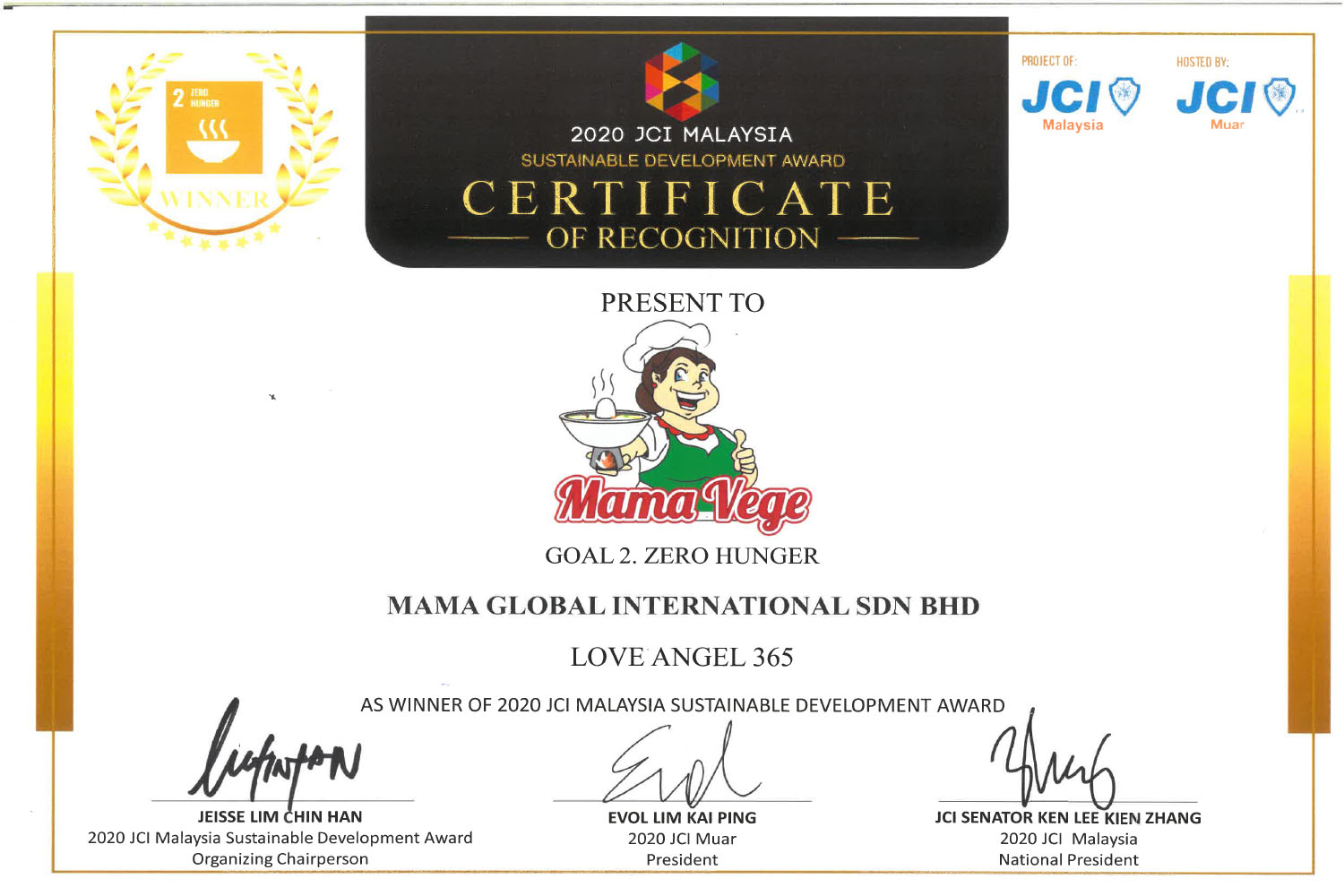 JCI Malaysia Sustainable Development Award 2020