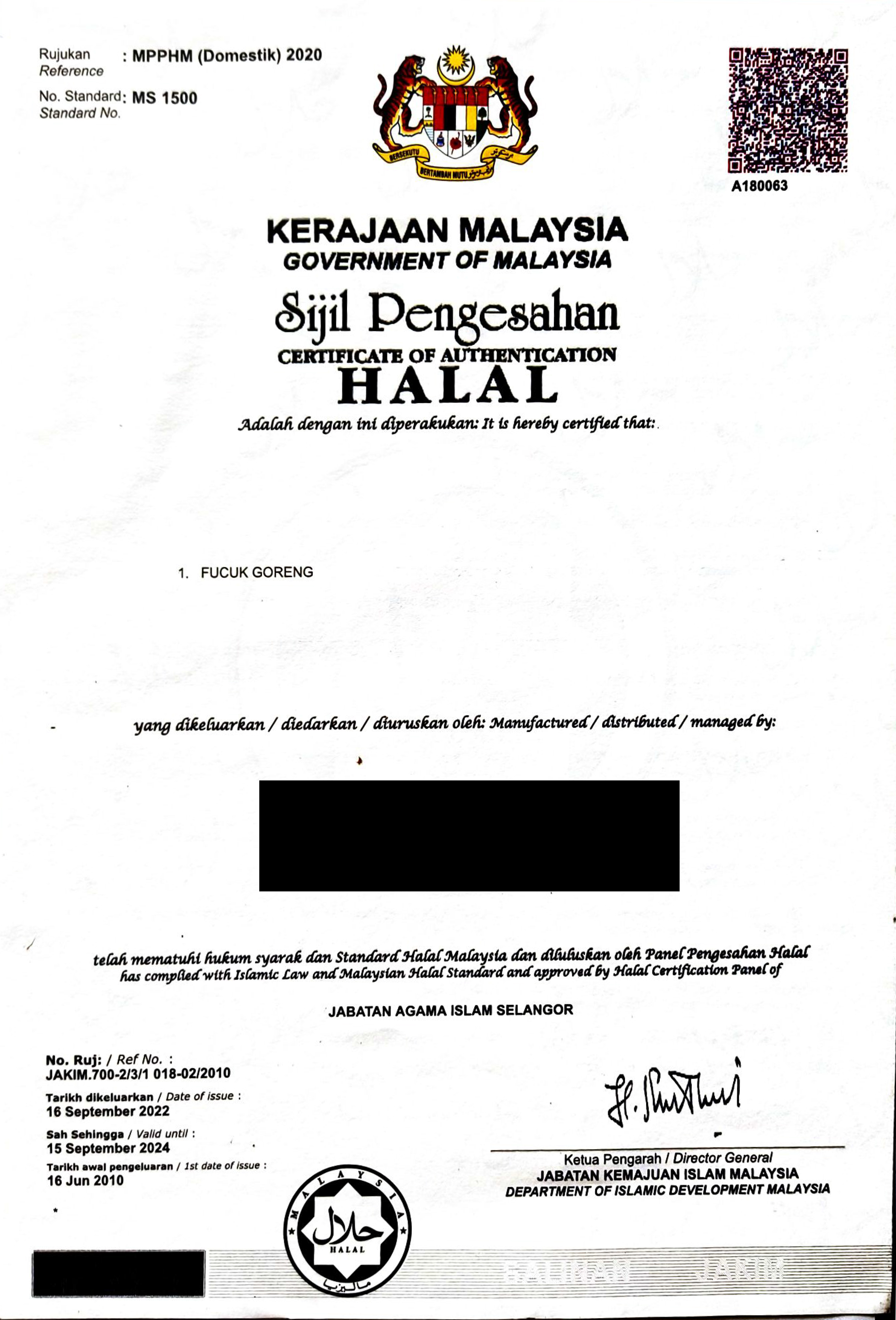 Halal Certificate