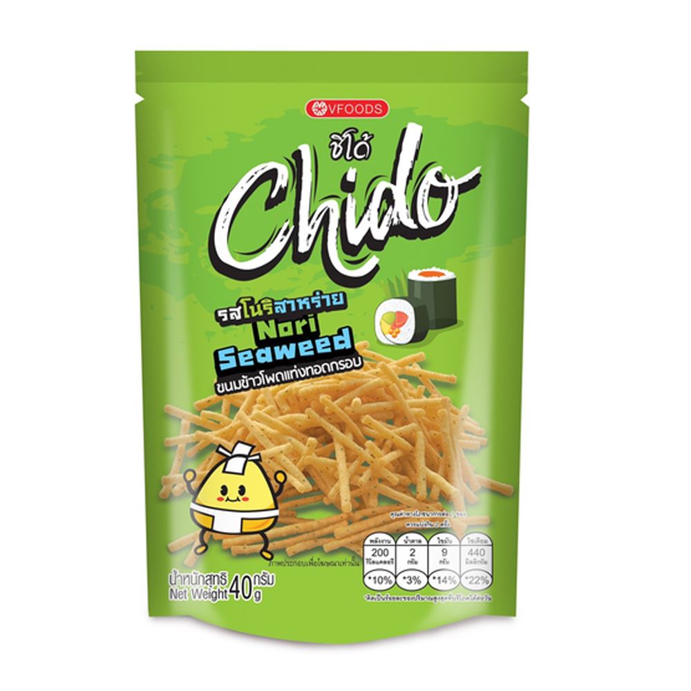 Chido Corn Snack Nori Seaweed Flavor - 40g
