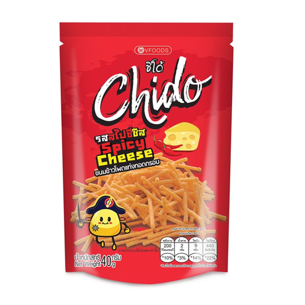 Chido Corn Snack Spicy Cheese Flavor - 40g