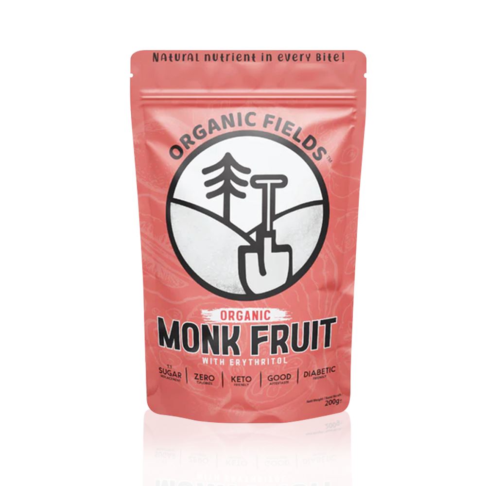 Organic Fields Monk Fruit Sweetener With Erythritol - 200g