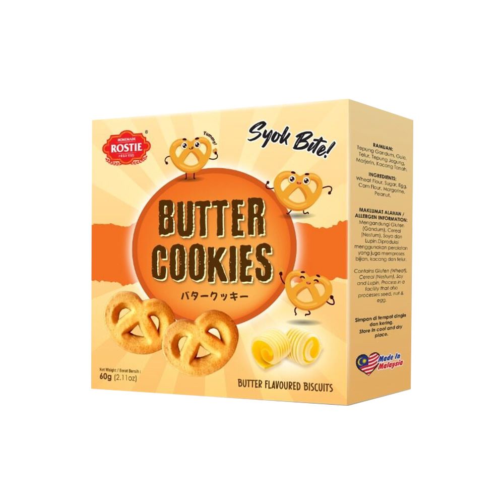 Rostie Syok Bite Butter Cookies - Original - 80g