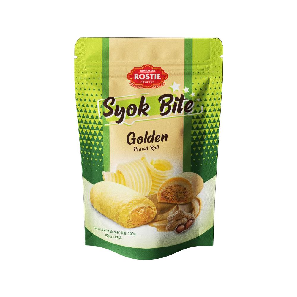 Rostie Syok Bite Peanut Roll - Golden - 100g
