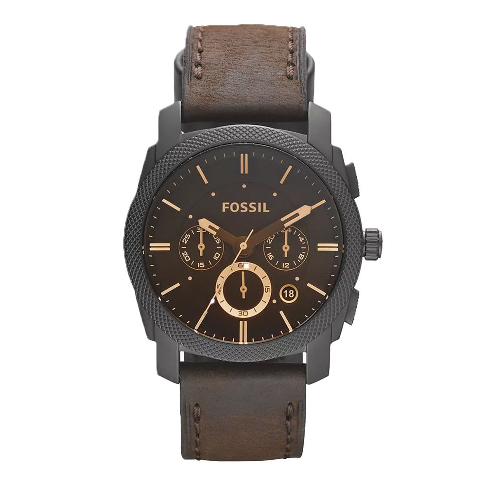 Fossil FS4656IE Machine Mid-Size Chronograph Brown Leather