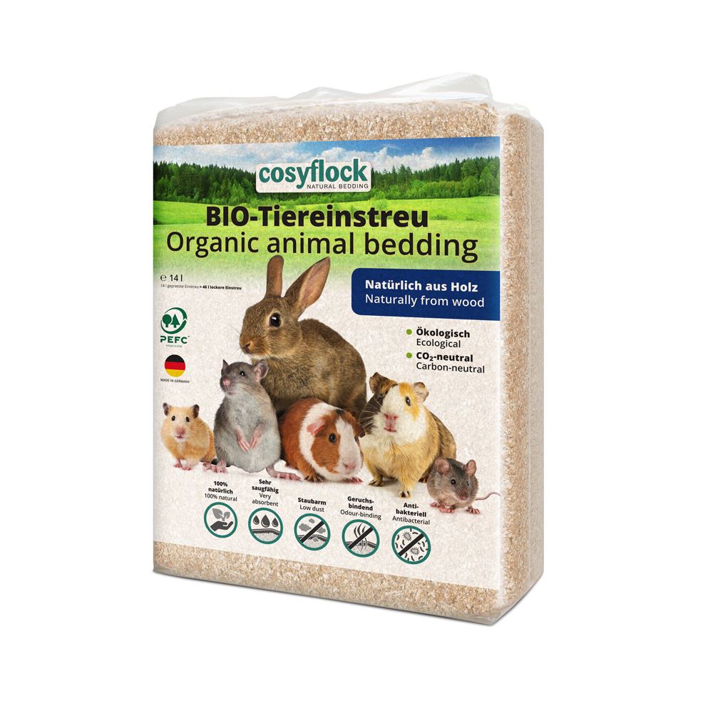 Cosyflock Natural Bedding BIO-Tiereinstreu Organic Animal Bedding - 60L