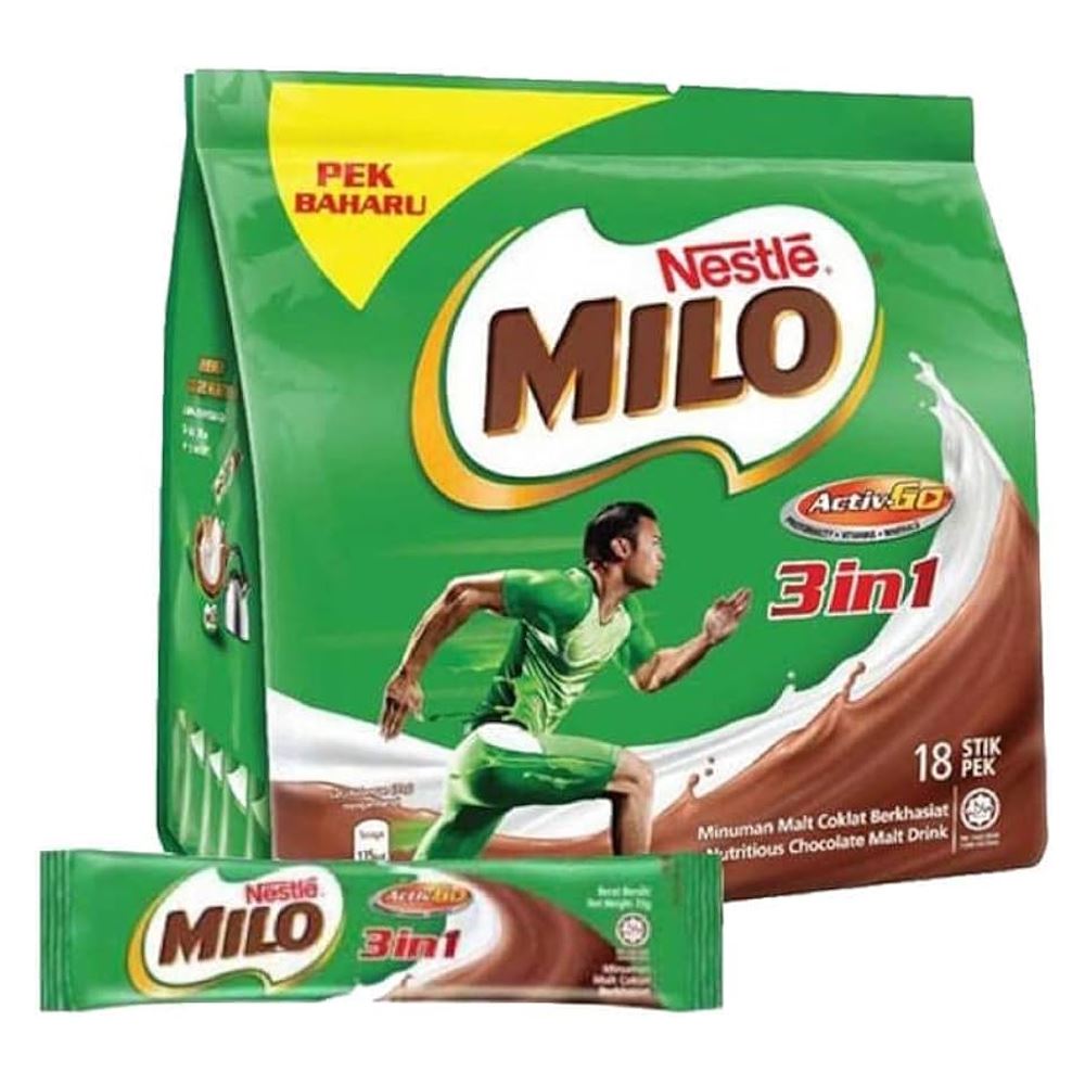 MILO 3 in 1 Activ-Go Chocolate Malt Powder - 33g x 18s