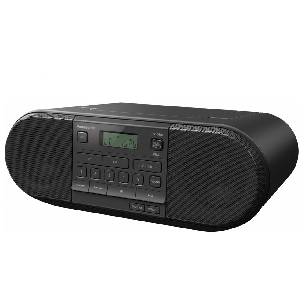 RX-D500GS-K Powerful Portable FM Radio & CD Player