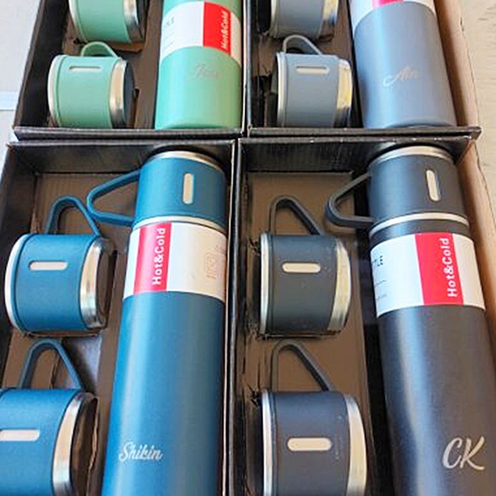 Customised Name Thermos Flask with 2 Cups