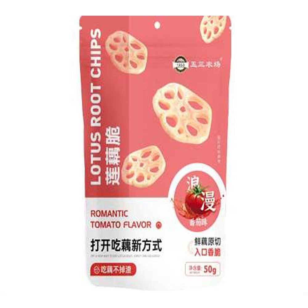 Hubei Wusan Farm Lotus Root Chips – Romantic Tomato Flavor - 50g