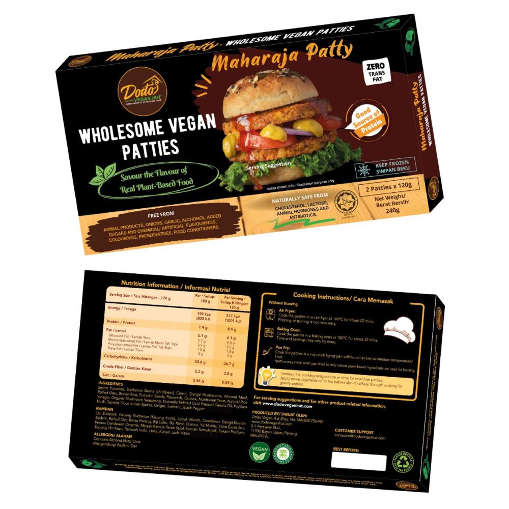 Wholesome Vegan Patties – Maharaja Patty [Vegetarian, Frozen, Vegan & Halal]