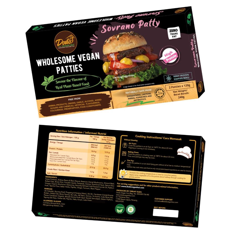 Wholesome Vegan Patties – Sovrano Patty [Vegetarian, Frozen, Vegan & Halal]