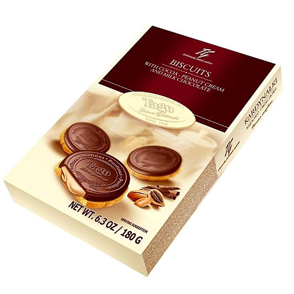 Tago Biscuits with Cocoa-Peanut Cream and Milk Chocolate – 180g
