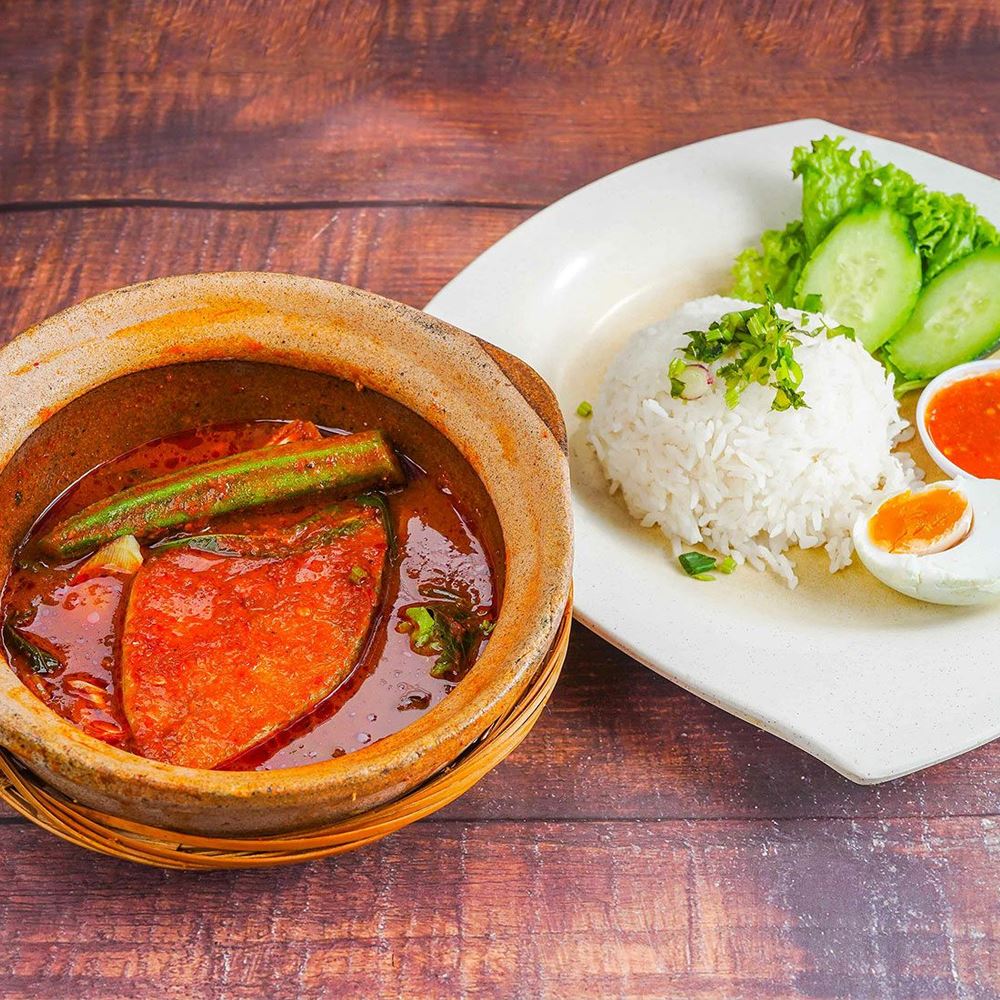 Set Nasi Putih Asam Pedas