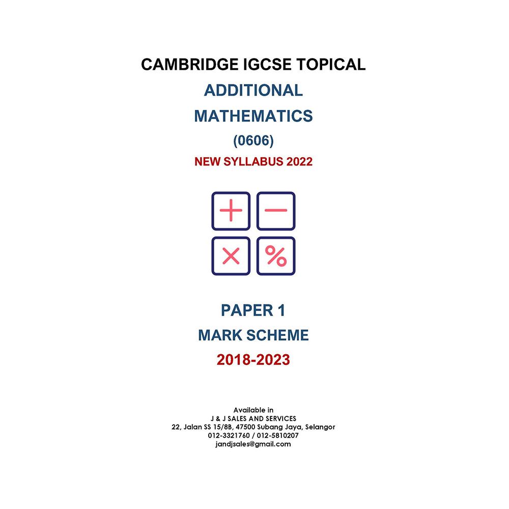 Cambridge IGCSE Topical Mark Scheme 2022