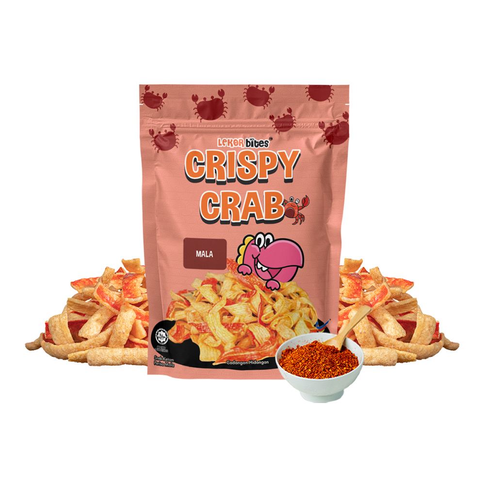 Lekor Bites Crispy Crab | Ketam Rangup Mala Flavour - 40g