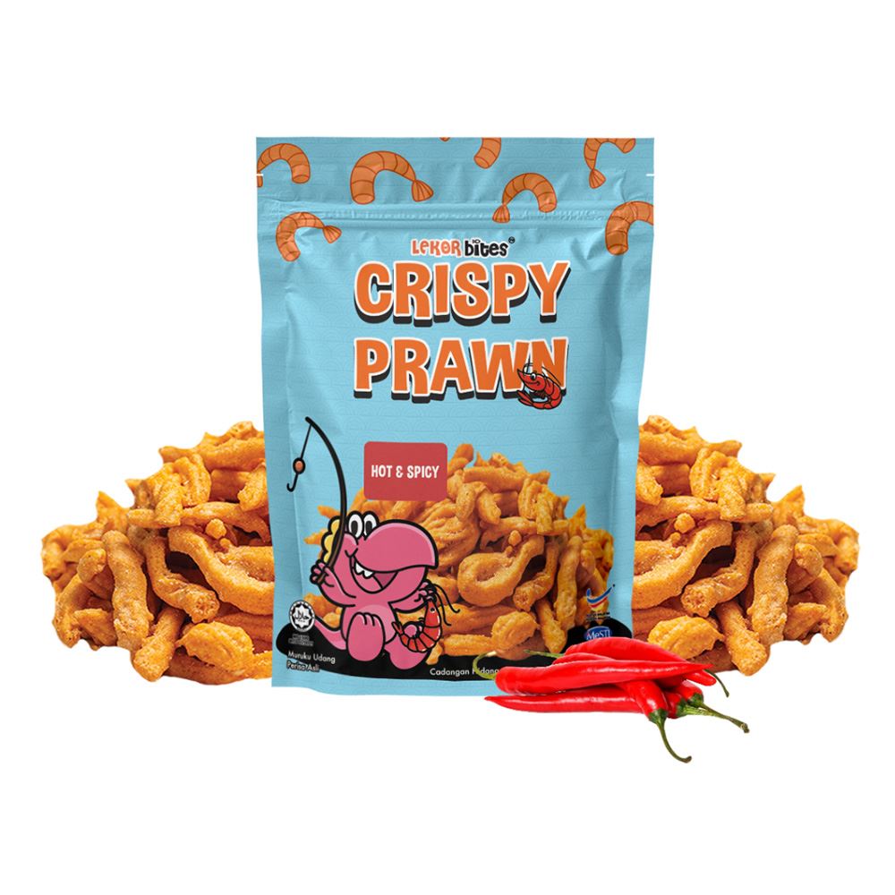 Lekor Bites Crispy Prawn | Muruku Udang Hot & Spicy Flavour - 40g