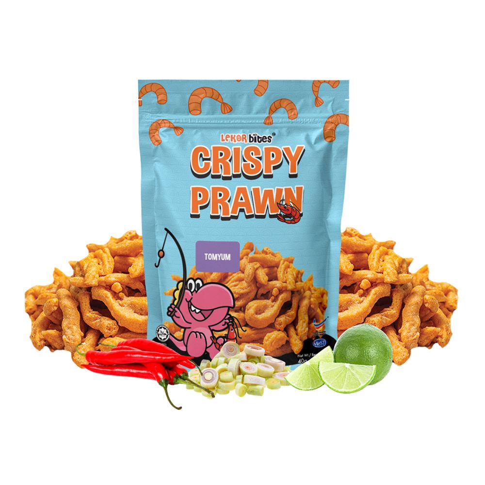 Lekor Bites Crispy Prawn | Muruku Udang Tom Yum Flavour - 40g