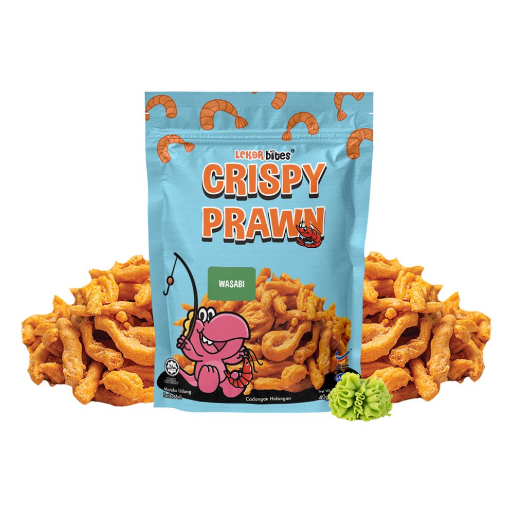 Lekor Bites Crispy Prawn | Muruku Udang Wasabi Flavour - 40g