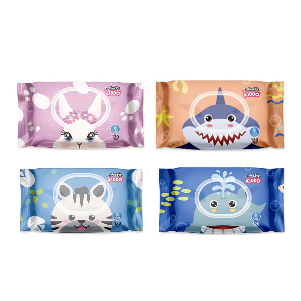 Anakku Kiddo Character Wipes (Shark) - 120s