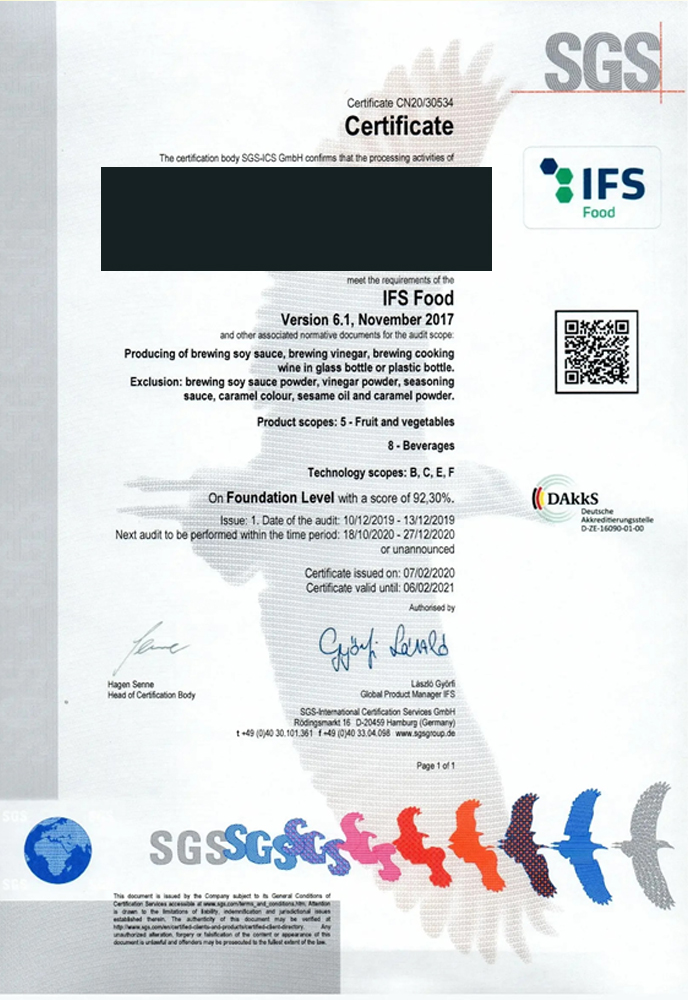 IFS Certificate