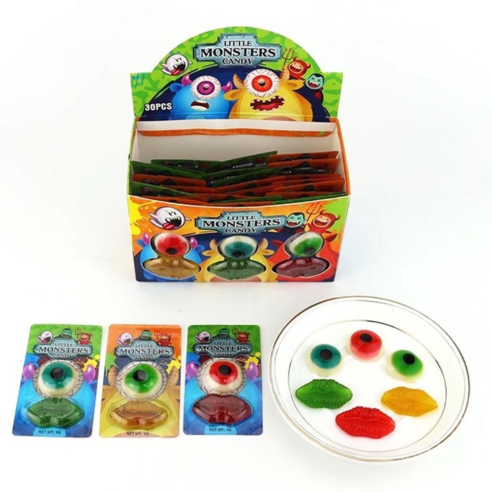 Little Monster Colourful Eyeball and Lip Shaped Chewy Soft Gummy Candy